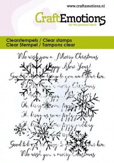 Clear Stamps - Text und Schneeflocken