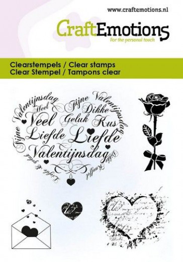 Clear Stamps - Valentijn - harten, brief - NL