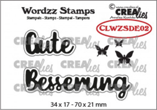 CREAlies Wordzz Clear Stamps - Gute Besserung (DE)