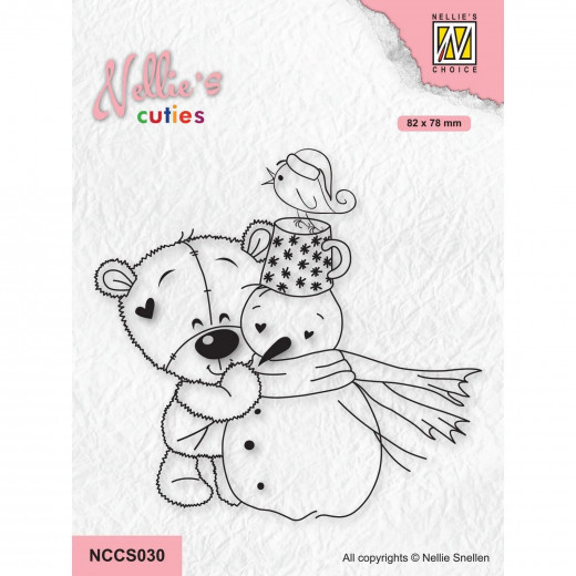 Clear Stamps - Cuties Bär mit Schneemann