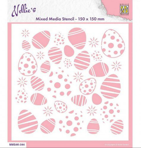 Mixed Media Stencil - Background Easter Eggs