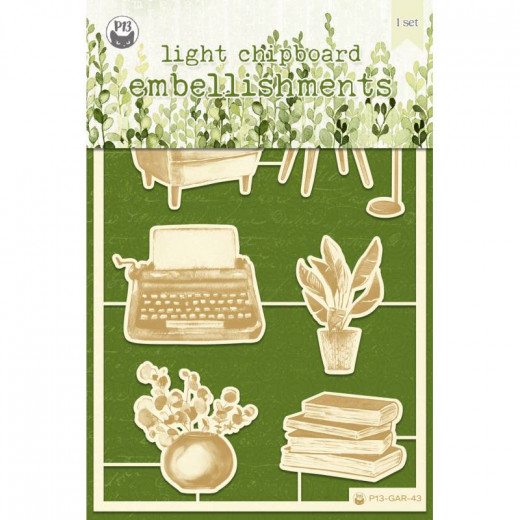 Piatek13 Chipboard Embellishments - Garden of Books 01