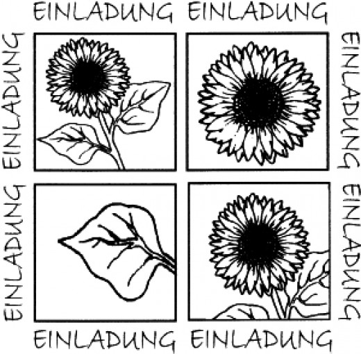 Stempel Einladung Sonnenblumen