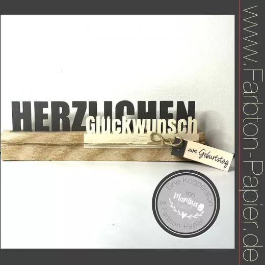 Farbton - Stanzschablone Herzlichen Glückwunsch