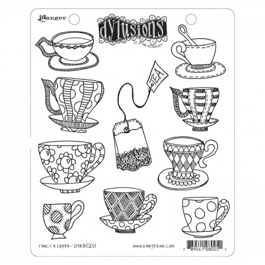 Dylusions Cling Stamps - Fancy a Cuppa