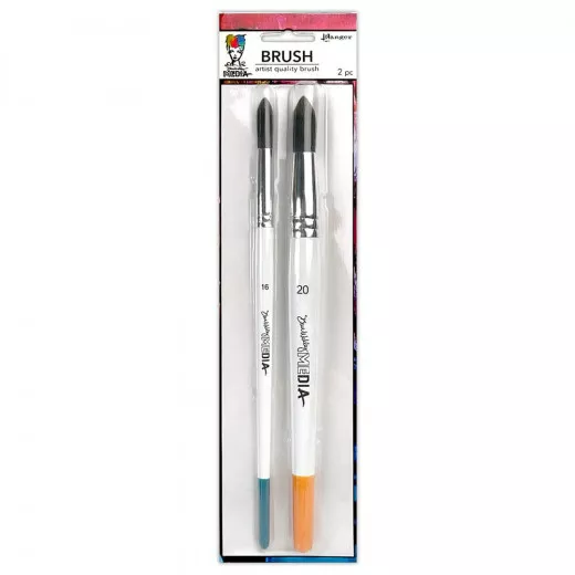 Ranger Dina Wakley Media Round brushes No. 16 and No. 20