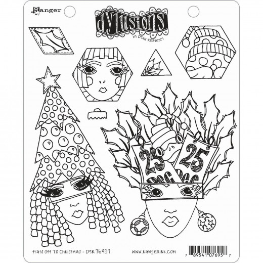 Dylusions Cling Stamps - Hats Off To Christmas