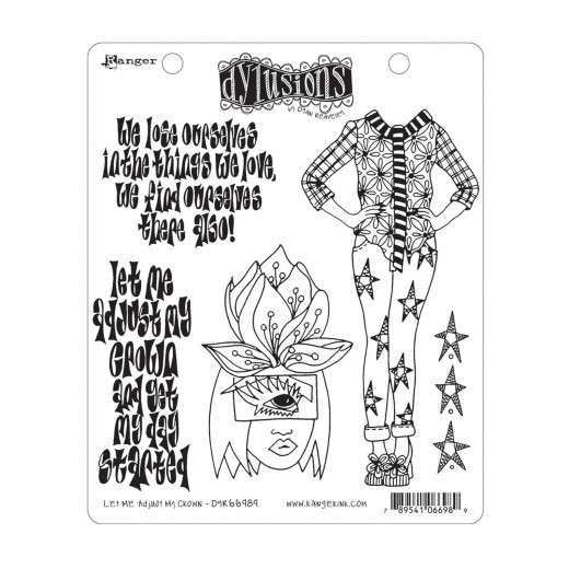 Dylusions Cling Stamps - Let Me Adjust My Crown