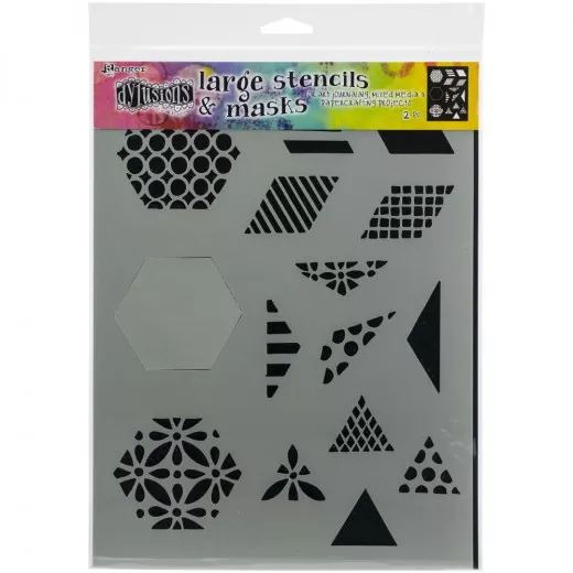 Dylusions Stencils 1 1/2 Inch - Quilt (Large)