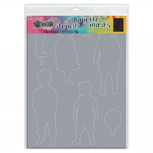 Dylusions Stencils Silhouette 9x12 - Grandkids