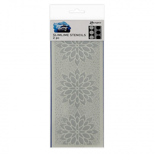 Simon Hurley 4x9 Stencil - Mosaic Florals Slimline