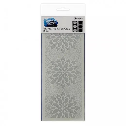 Simon Hurley 4x9 Stencil - Mosaic Florals Slimline