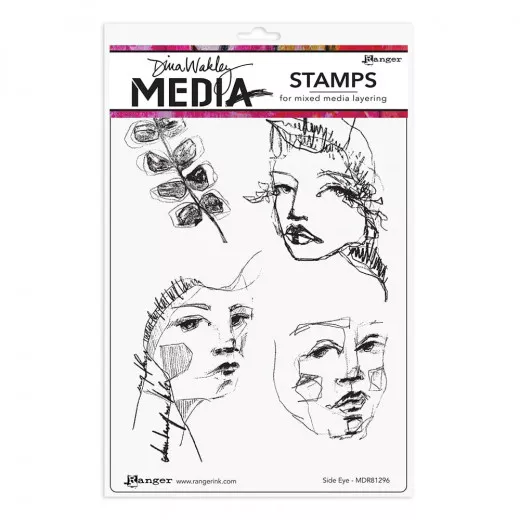 Dina Wakley Media Cling Stamps - Side Eye