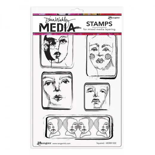 Dina Wakley Media Cling Stamps - Squared