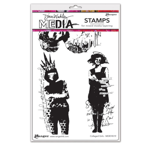 Dina Wakley Media Cling Stamps - Collaged Girls