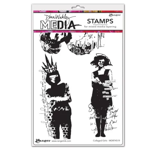 Dina Wakley Media Cling Stamps - Collaged Girls