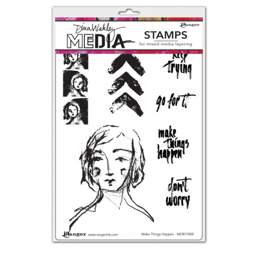 Dina Wakley Media Cling Stamps - Make Things Happen