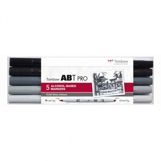 Tombow ABT PRO Alcohol - Dual Brush 5er-Set - Cold Gray