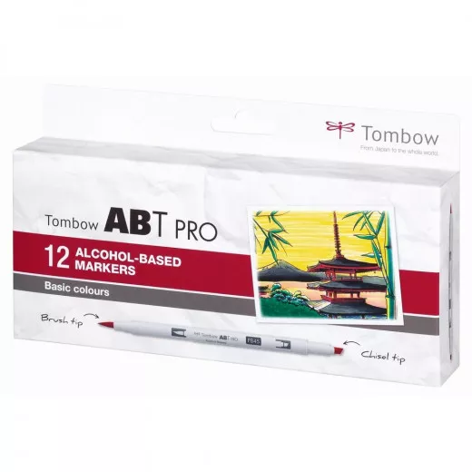 Tombow ABT PRO Alcohol - Dual Brush 12er-Set - Basic