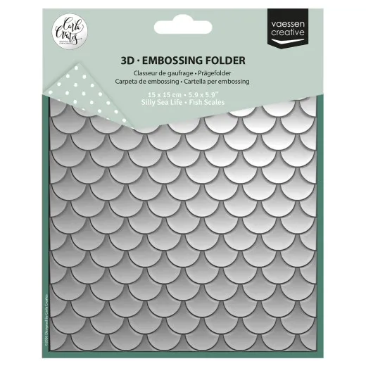 Verpackung des Vaessen 3D Embossing Folders Fish Scales 15 x 15 cm mit Schuppenmuster