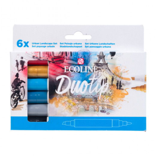 Ecoline Duotip Urban Landscape-Set, 6 Farben