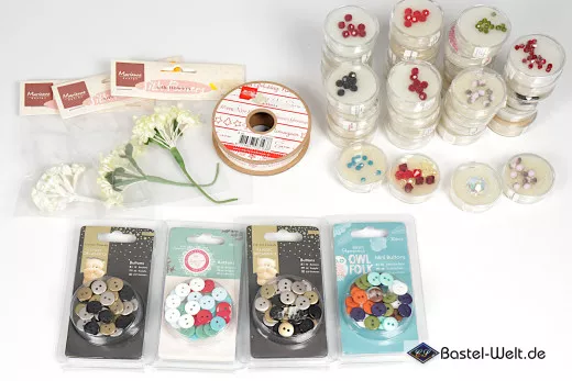 großes Embellishment-Set [3] - Perlen - Knöpfe - Blumen