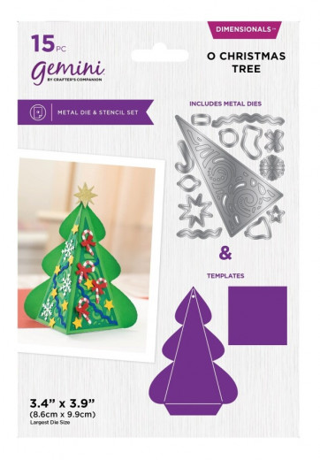 Metal Cutting Die & Stencil - 3D Box - O Christmas Tree