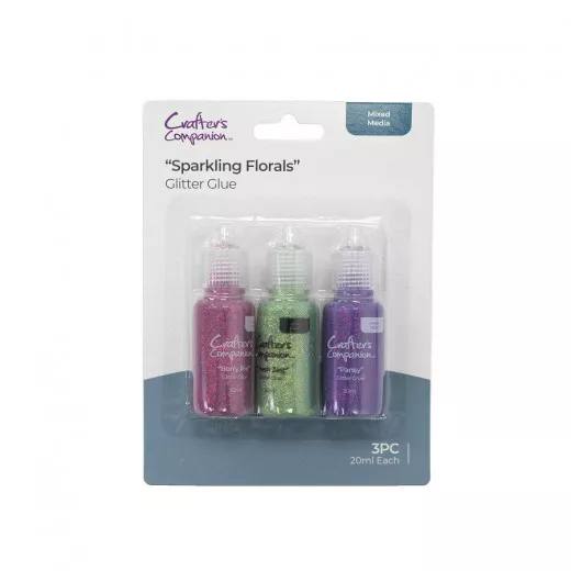 Crafters Companion - Xmas Glitter Glue Set - Sparkling Florals