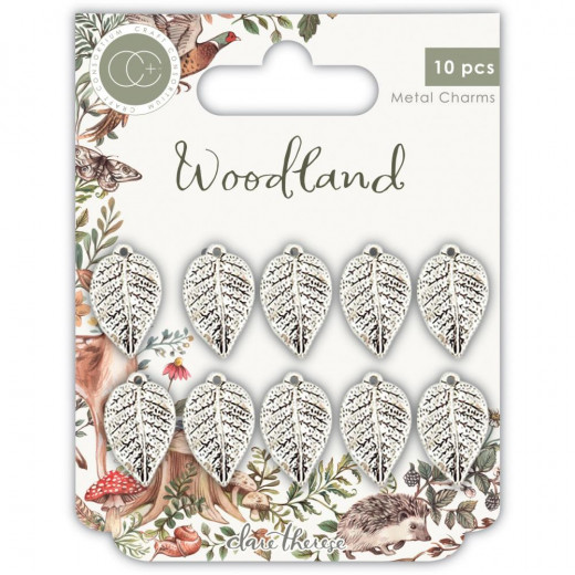 Metal Charms - Woodland Silver Leaf