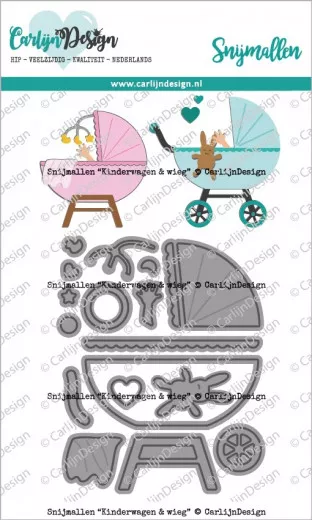 CarlijnDesign Cutting Die - Kinderwagen u. Wiege