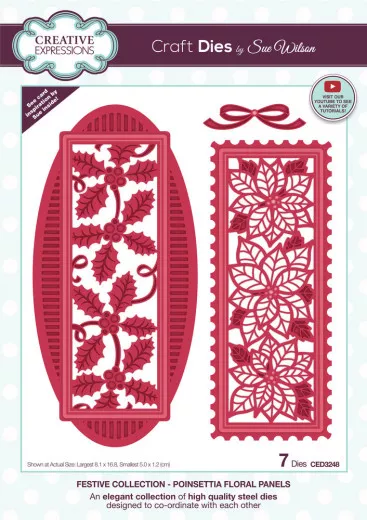 Craft Dies - Sue Wilson Festive Poinsettia Floral Panels