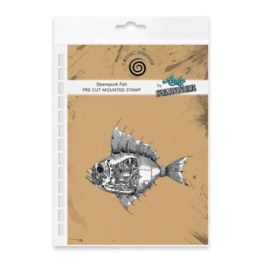 Cosmic Shimmer - Cling Stamps - Steampunk Fish by Andy Skinner