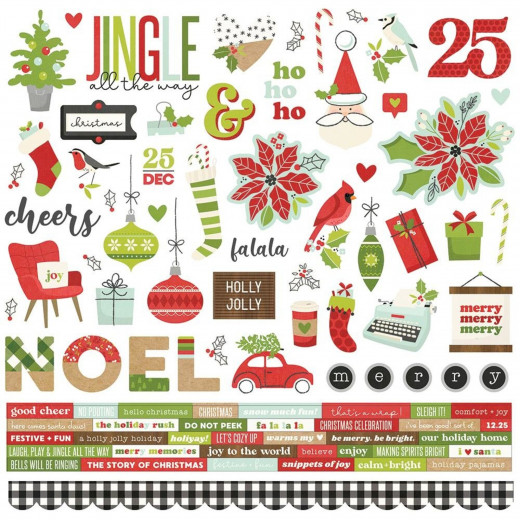 Simple Stories Make it Merry 12x12 Cardstock Sticker