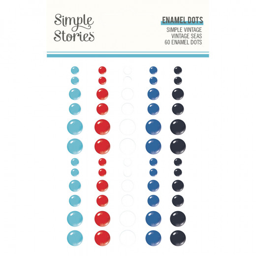 Simple Stories Enamel Dots - Vintage Seas