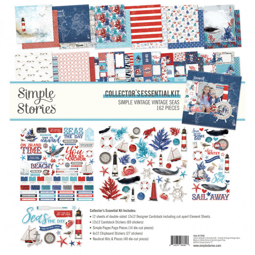 Simple Stories Vintage Seas 12x12 Collector's Essential Kit