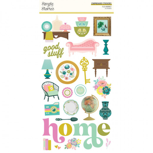 Simple Stories 6x12 Chipboard Sticker - Flea Market