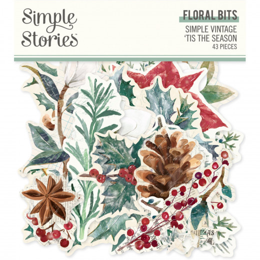 Floral Bits & Pieces Die-Cuts - Simple Vintage 'Tis The Season