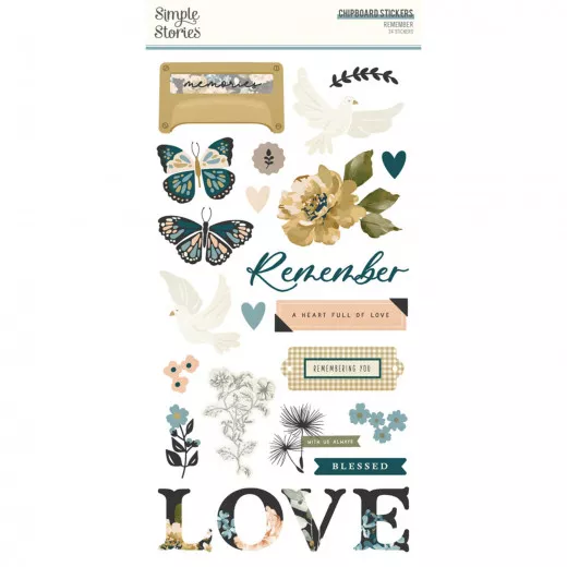 Simple Stories 6x12 Chipboard Sticker - Remember