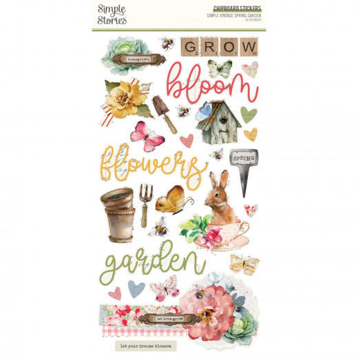 Simple Stories 6x12 Chipboard Sticker - Simple Vintage - Spring Garden