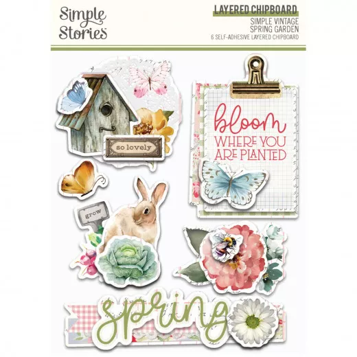 Layered Chipboard - Simple Vintage - Spring Garden