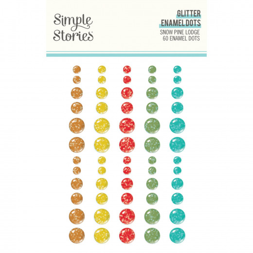 Simple Stories Glitter Enamel Dots - Snow Pine Lodge