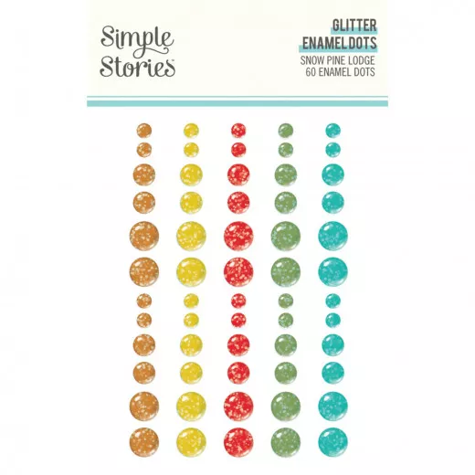 Simple Stories Glitter Enamel Dots - Snow Pine Lodge