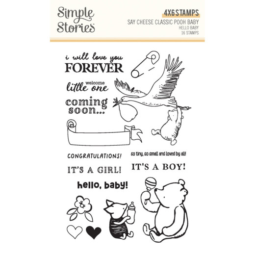 Simple Stories Clear Stamps - Say Cheese Classic Pooh Baby - Hello Baby