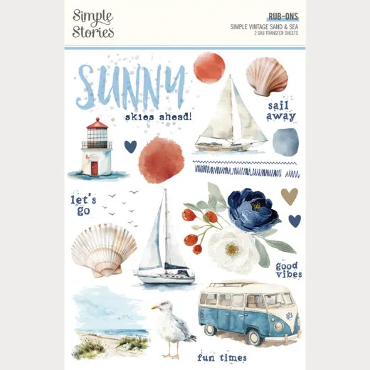 Rub-Ons - Simple Vintage - Sand & Sea