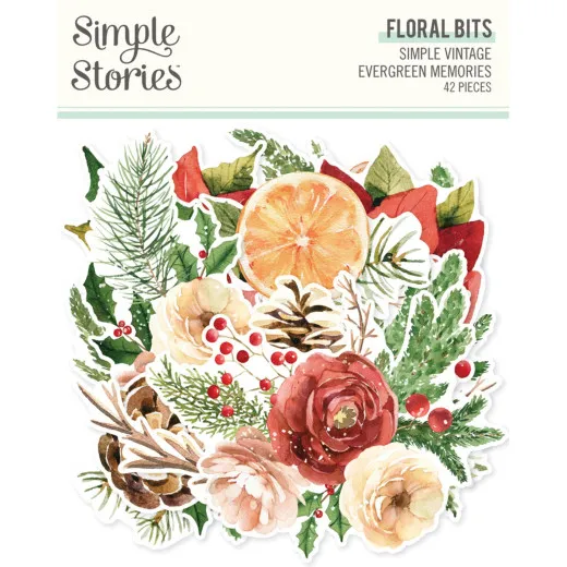 Floral Bits & Pieces Die-Cuts - Simple Vintage Evergreen Memories