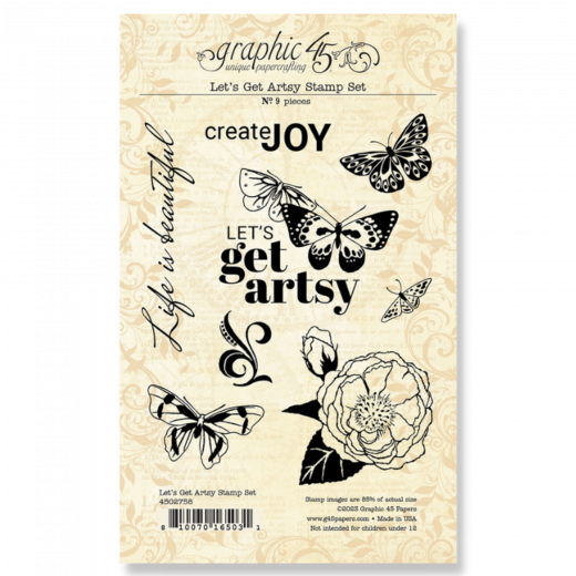 Graphic 45 - Lets Get Artsy - Stamp Set