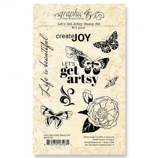 Graphic 45 - Lets Get Artsy - Stamp Set