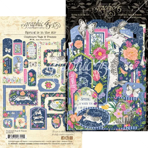 Spring is in the Air - Chipboard Pieces, Tags & Frames