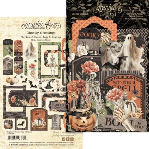 Ghostly Greetings - Chipboard Pieces, Tags & Frames