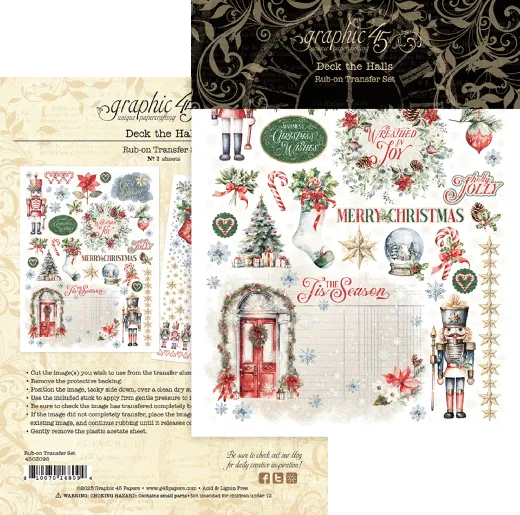 Rub-On Transfer - Deck the Halls